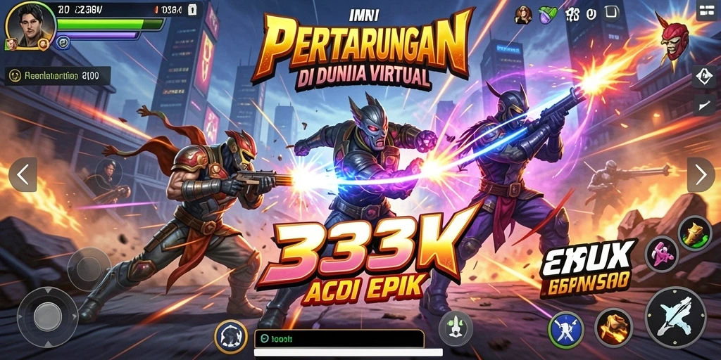 Tampilan aksi mendebarkan dalam gameplay 333V.