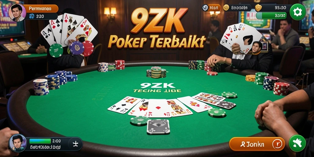 Tampilan gameplay Poker yang seru dalam aplikasi 9ZK.