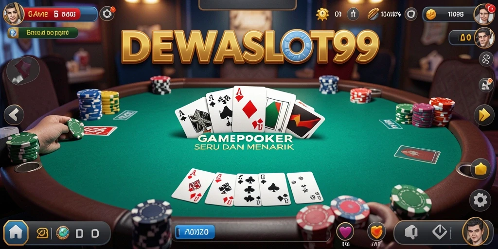 Screenshot DEWASLOT99 menampilkan permainan Poker yang mendebarkan.
