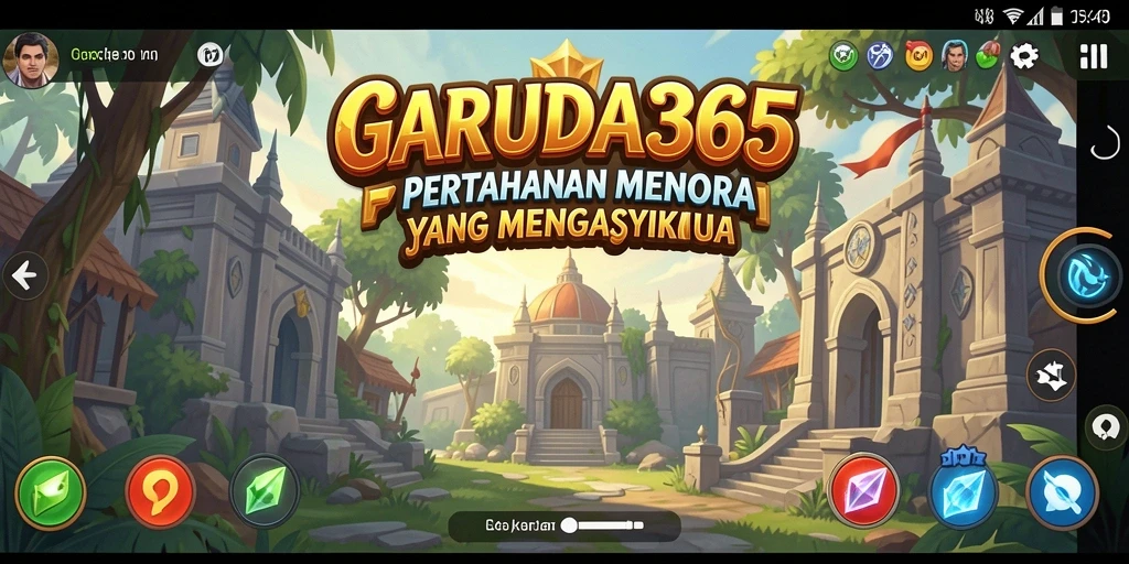 Tampilan gameplay Tower Defense yang mendebarkan di GARUDA365.