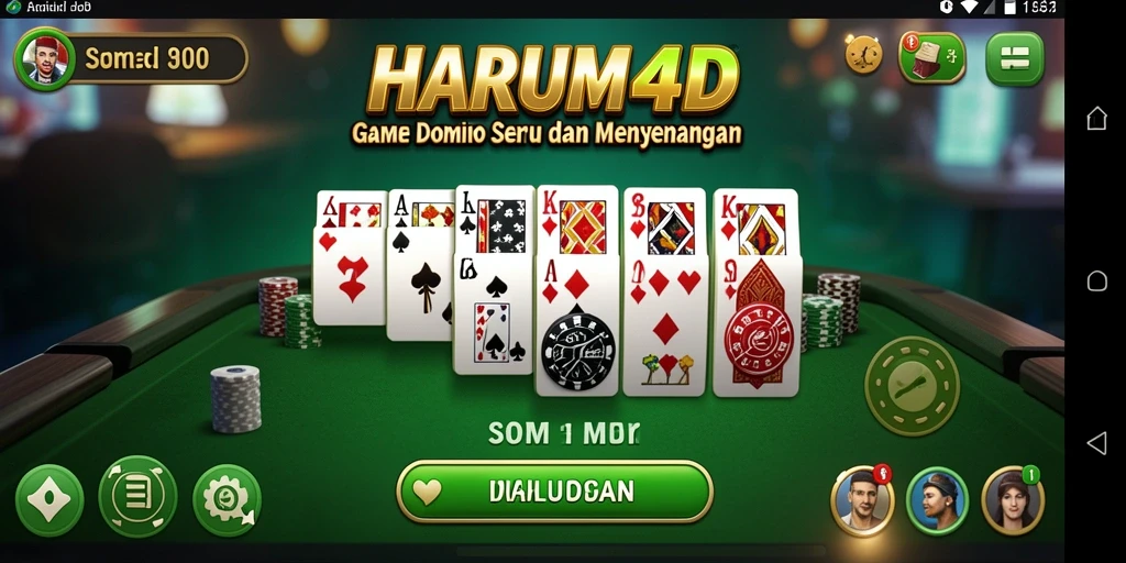 Tampilan gameplay seru dalam HARUM4D saat bermain Domino.